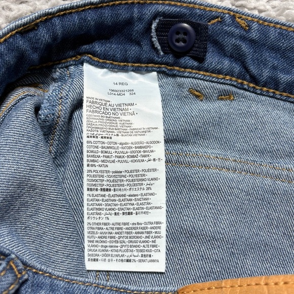 Levis Jeans Girls 14 Flare Denim Front Flap Pockets Adjustable Waist Western - Picture 3 of 5